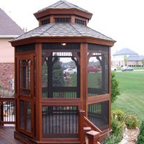 Ipe Gazebo with screened doors.