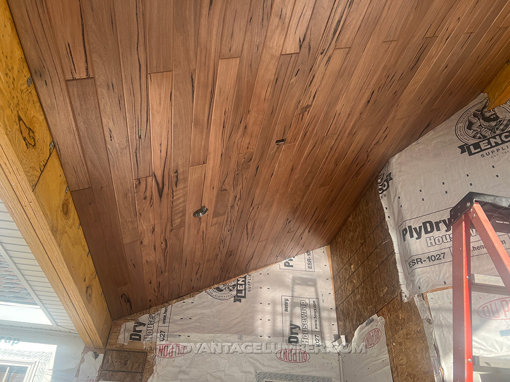 Installing a Pecky Bolivian Walnut Ceiling