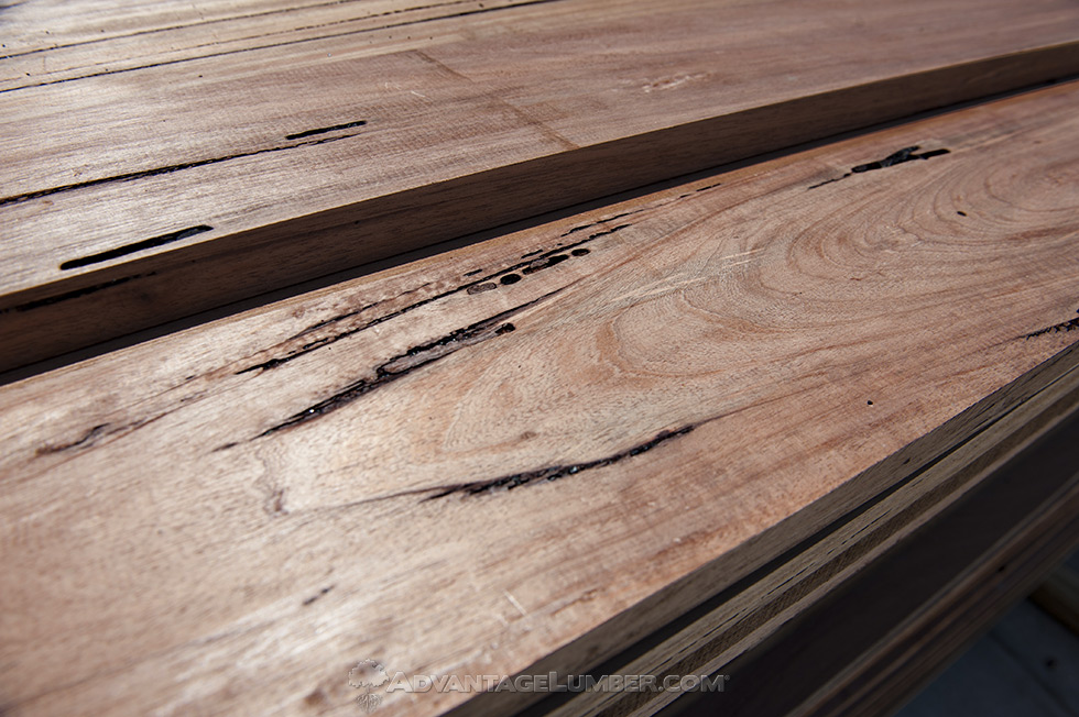 Pecky Bolivian Walnut lumber has unique characteristics.