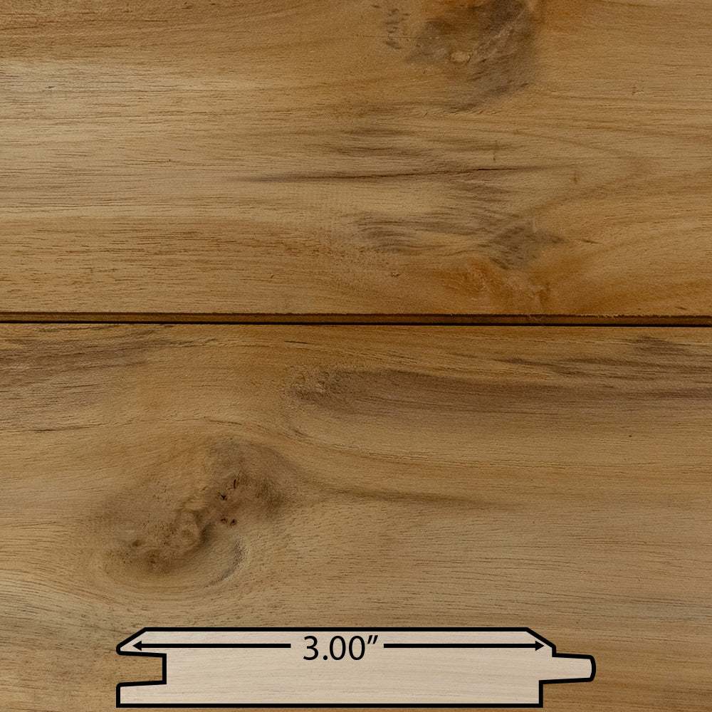 1x4 Plantation Teak End-Matched V-Groove Unfinished, Character Grade