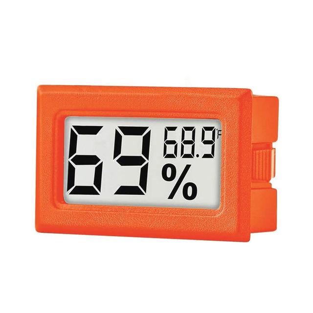 Orange Mini Digital Electronic Temperature Humidity Meter Gauge