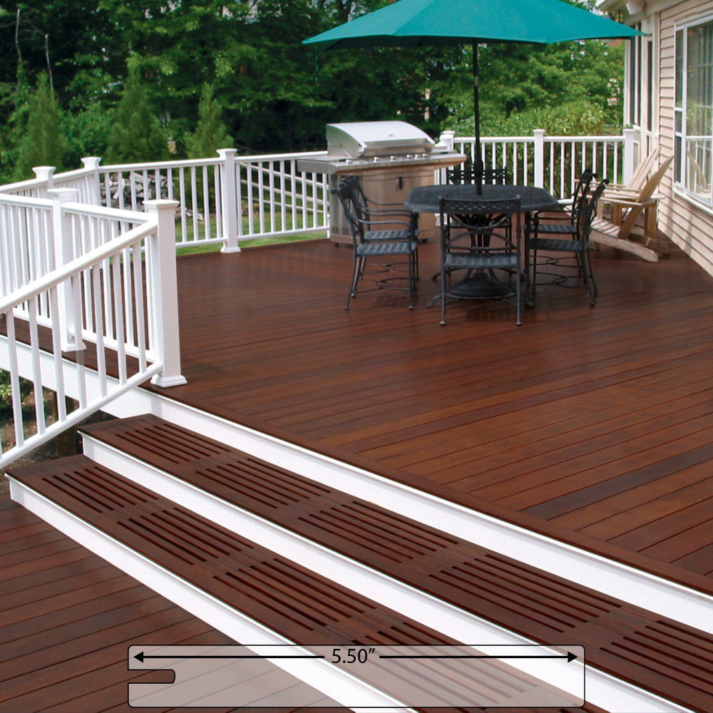 1 x 6 Ipe Wood One Sided Pre-Grooved Decking