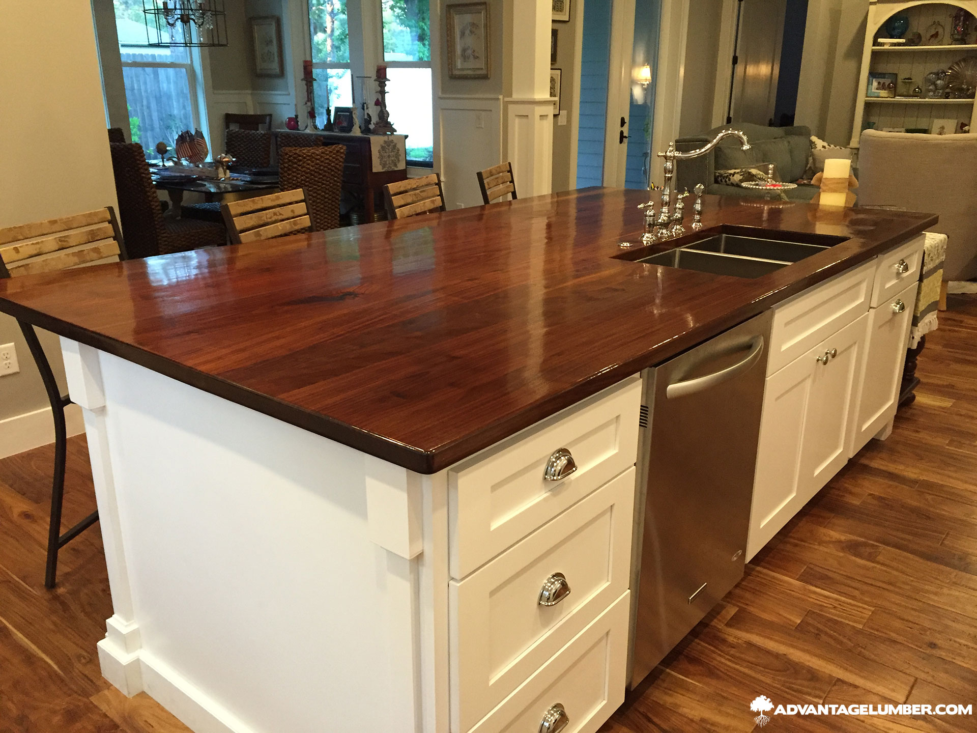 walnut butcher block counter